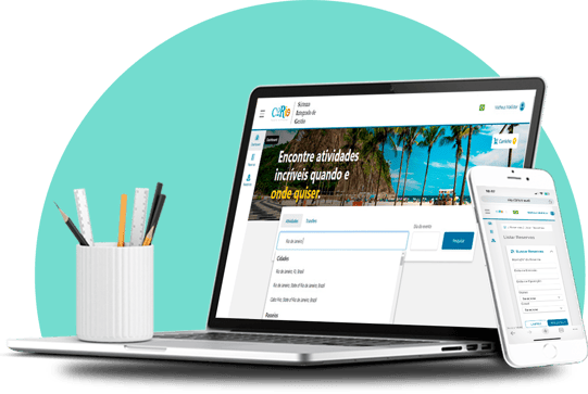 Plataforma do Portal do Agente em notebook e celular